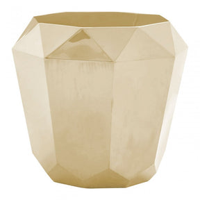 Enrich Champagne Gold Diamond Cut End Table, Stainless Steel, Gold