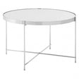 Enrich Large Silver Mirror Side Table, Mirrored Glass, Silver