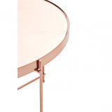 Enrich Large Pink Mirror Side Table, Mirrored Glass, Gold