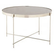 Enrich Large Grey Mirror Side Table, Mirrored Glass, Silver