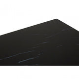 Enrich Square Black Faux Marble End Table, Wood, Paper, Black