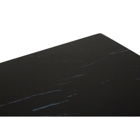 Enrich Square Black Faux Marble End Table, Wood, Paper, Black