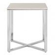 Enrich White Faux Marble Square End Table, Wood, Paper, White