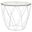 Enrich Tempered Glass / Chrome End Table, Tempered Glass, Clear