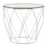 Enrich Tempered Glass / Chrome End Table, Tempered Glass, Clear