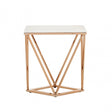 Enrich Rectangular Champagne End Table, Marble, Gold