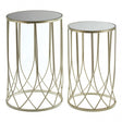 Anvil Mirrored Top Tables, Iron, Mirrored Glass, Gold