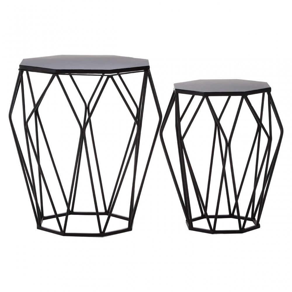 Anvil Black Metal Tables, Iron, Black