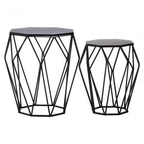 Anvil Black Metal Tables, Iron, Black