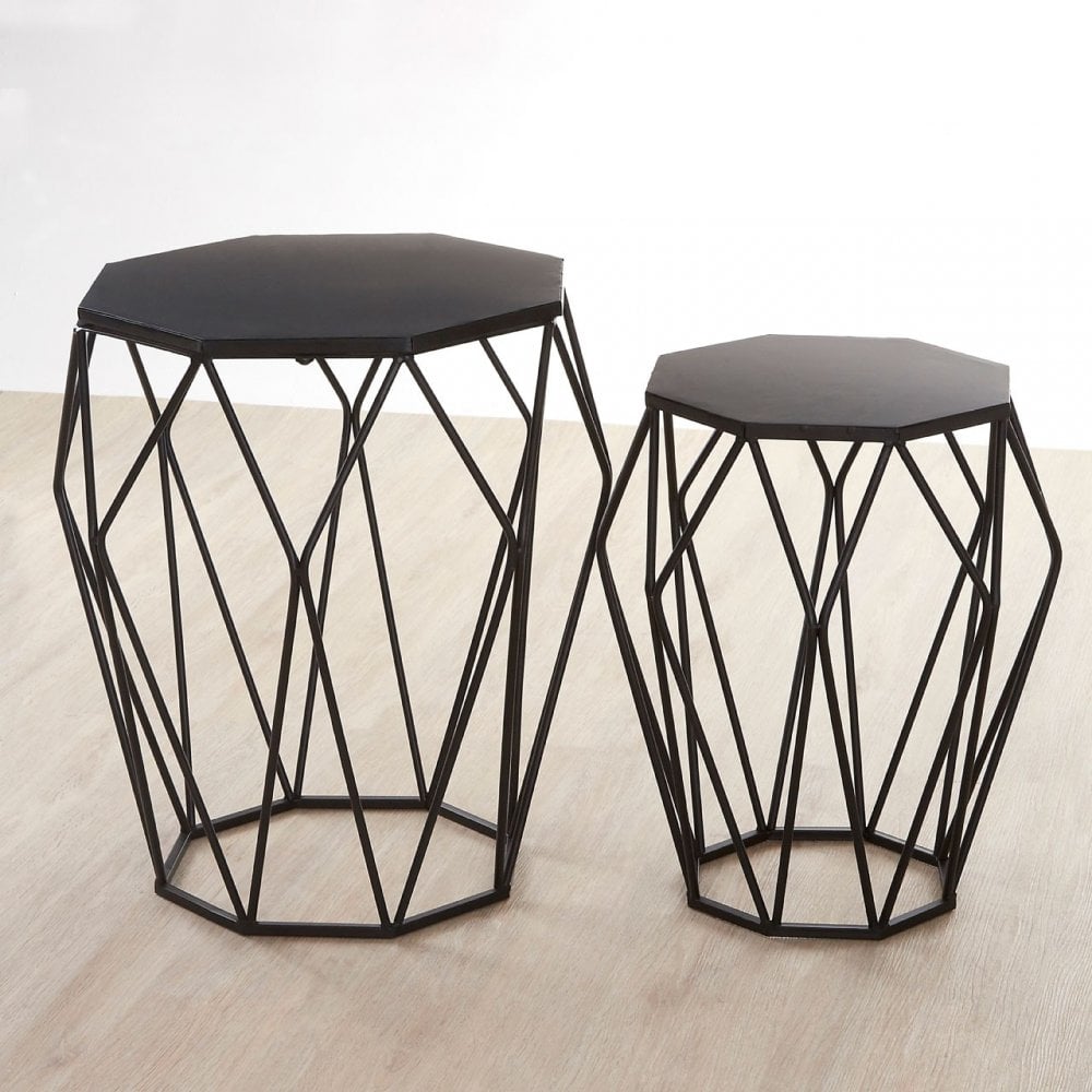 Anvil Black Metal Tables, Iron, Black