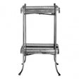 Reza Antique Silver Square Tray Table, Iron, Mirrored Glass, Silver