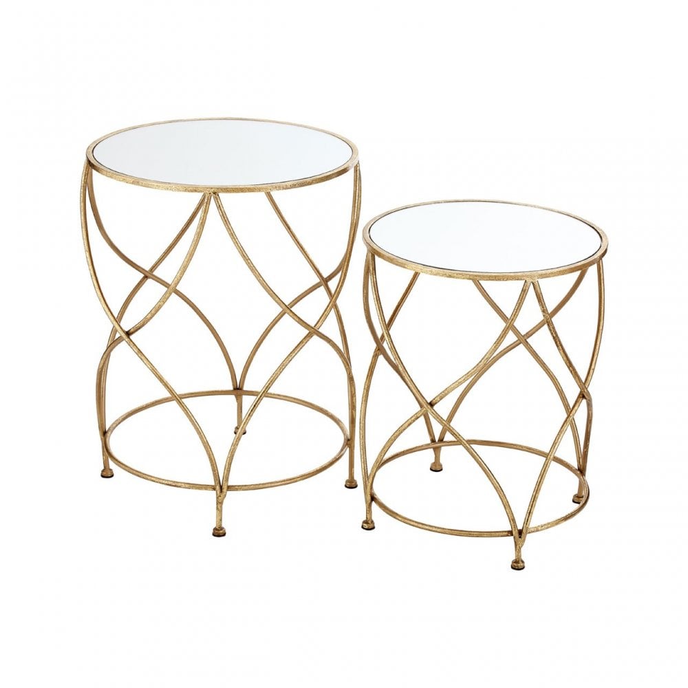 Marcia Mirrored Top Side Tables, Glass