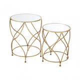 Marcia Mirrored Top Side Tables, Glass