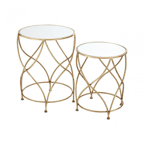 Marcia Mirrored Top Side Tables, Glass