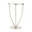 Marcia Silver Finish Side Table, Glass, Silver