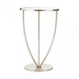 Marcia Silver Finish Side Table, Glass, Silver