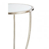 Marcia Silver Finish Side Table, Glass, Silver