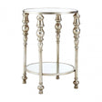 Marcia Two Tier Side Table, Glass, Silver