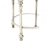 Marcia Two Tier Side Table, Glass, Silver