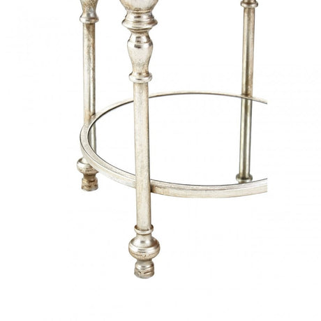 Marcia Two Tier Side Table, Glass, Silver