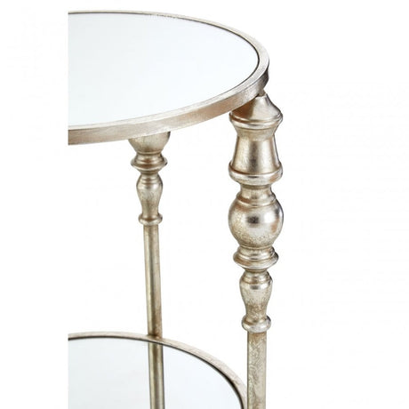 Marcia Two Tier Side Table, Glass, Silver