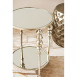 Marcia Two Tier Side Table, Glass, Silver