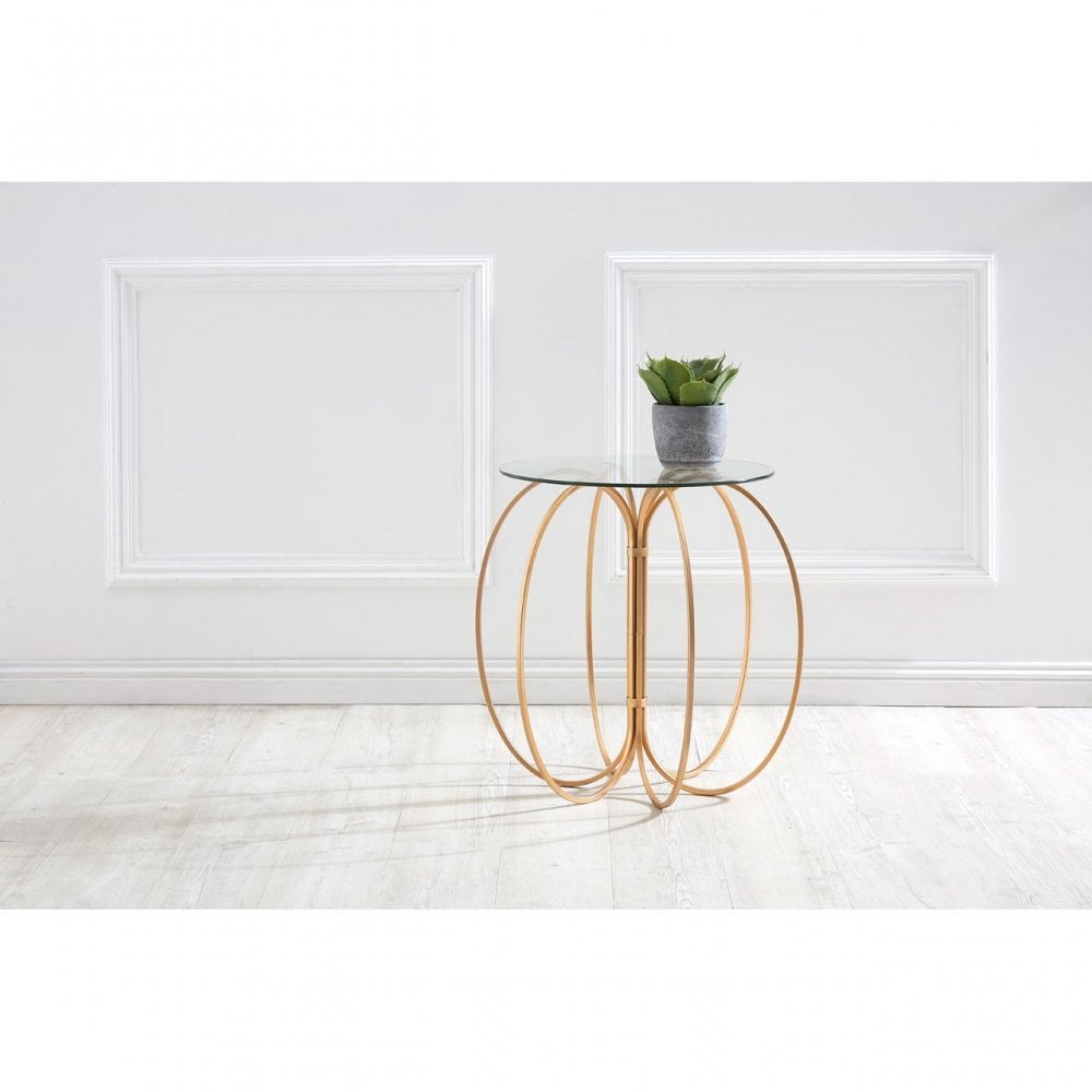 Lexa Convex Table, Iron, Gold