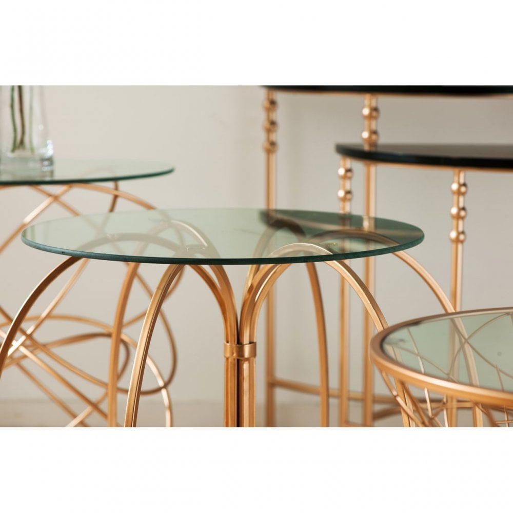 Lexa Convex Table, Iron, Gold