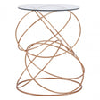 Lexa Circles Table, Iron, Tempered Glass, Gold
