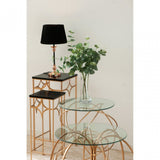 Lexa Circles Table, Iron, Tempered Glass, Gold