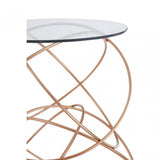 Lexa Circles Table, Iron, Tempered Glass, Gold
