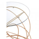 Lexa Circles Table, Iron, Tempered Glass, Gold