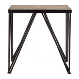 Ranch Foundry Style Square Side Table, Fir Wood, Natural
