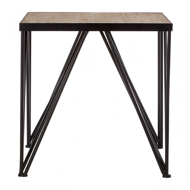 Ranch Foundry Style Square Side Table, Fir Wood, Natural