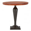 Ranch Foundry Style Round Side Table, Walnut Wood