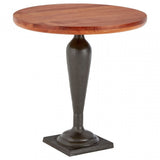 Ranch Foundry Style Round Side Table, Walnut Wood