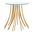 Tuskin Side Table, Tempered Glass, Gold
