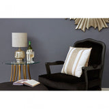 Tuskin Side Table, Tempered Glass, Gold