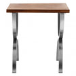 Greenwich Side Table, Fir Wood, Stainless Steel, Natural