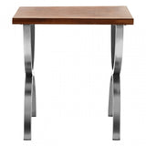 Greenwich Side Table, Fir Wood, Stainless Steel, Natural