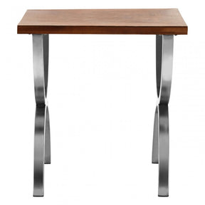 Greenwich Side Table, Fir Wood, Stainless Steel, Natural