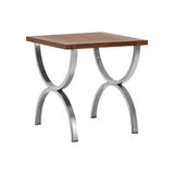 Greenwich Side Table, Fir Wood, Stainless Steel, Natural