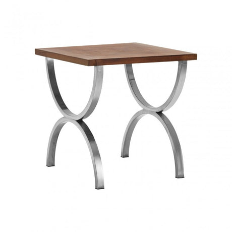 Greenwich Side Table, Fir Wood, Stainless Steel, Natural
