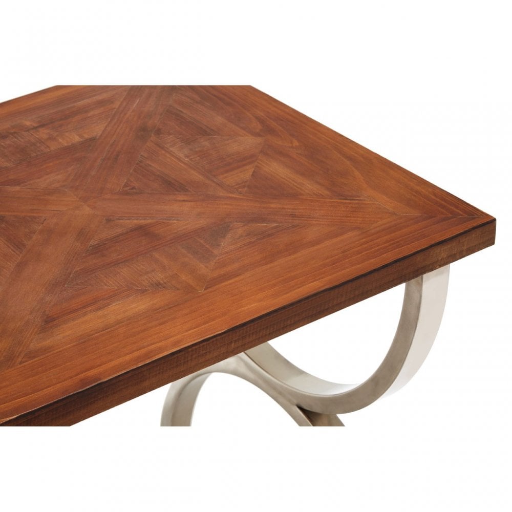 Greenwich Side Table, Fir Wood, Stainless Steel, Natural