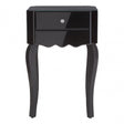 Orchid Side Table, Glass, Black