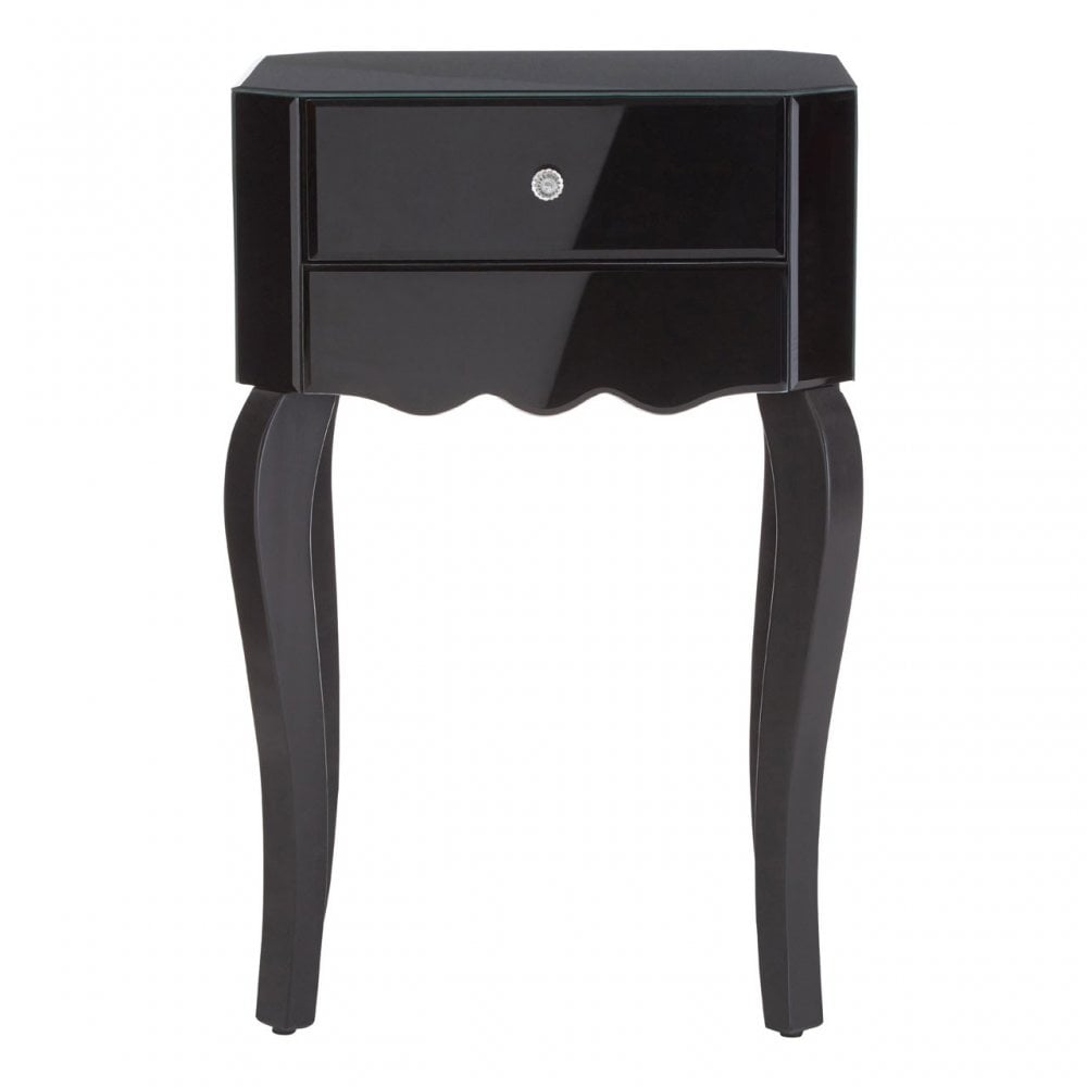 Orchid Side Table, Glass, Black