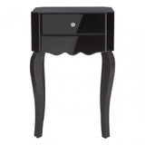 Orchid Side Table, Glass, Black