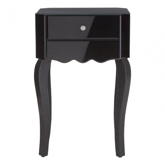 Orchid Side Table, Glass, Black