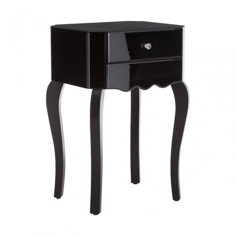 Orchid Side Table, Glass, Black