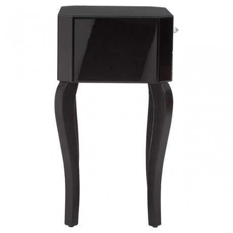 Orchid Side Table, Glass, Black